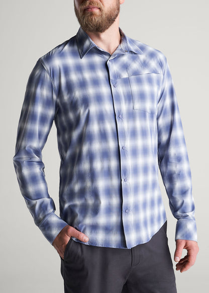 Ultra Lightweight Snap-Front Shirt for Tall Men in Open Sky