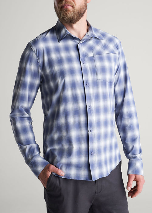 Ultra Lightweight Snap-Front Shirt for Tall Men in Open Sky