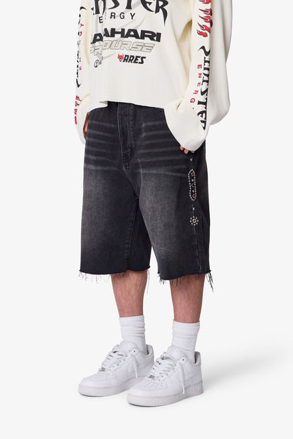 Baggy Mojave Denim Shorts - Black