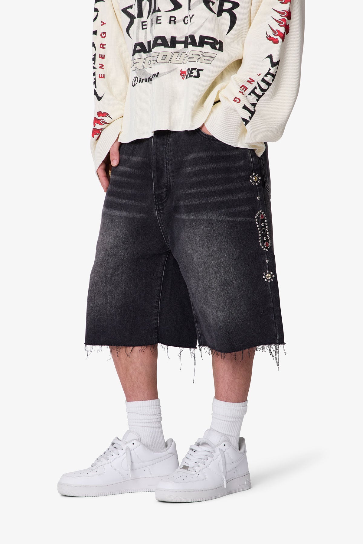 Baggy Mojave Denim Shorts - Black