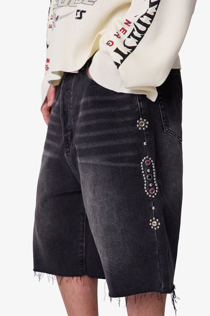 Baggy Mojave Denim Shorts - Black