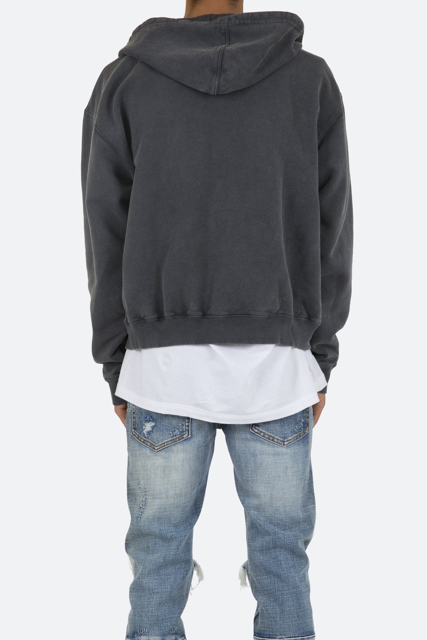 Basic Zip Up Hoodie - Vintage Black