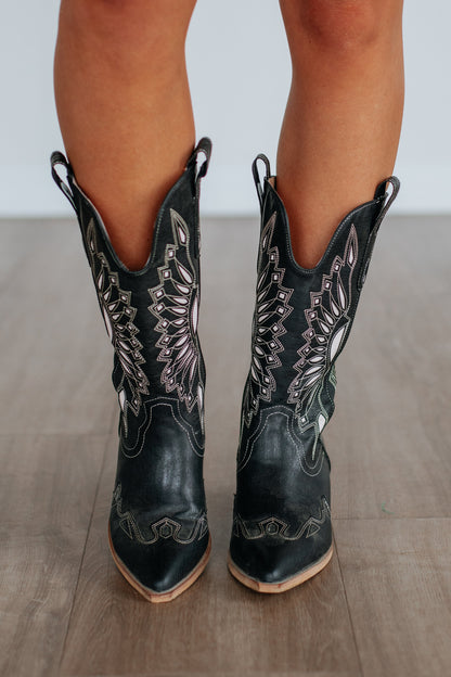 Someone Else's Problem Cowgirl Boots - Black