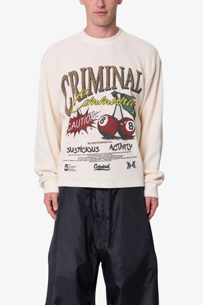 Criminal L/S Thermal Shirt - White