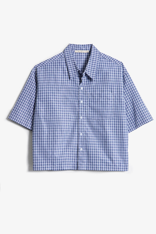 Crispy Poplin Over Shirt - Blue