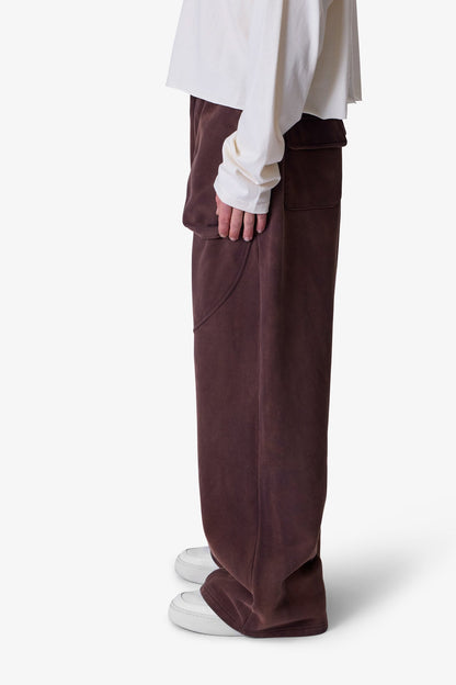 Cross Seamed Sweatpants - Washed Brown