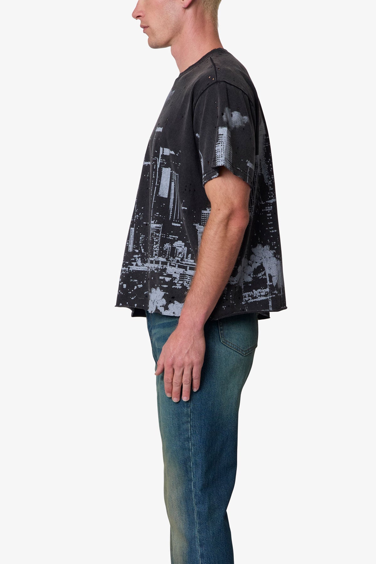 DTLA Distressed Tee - Vintage Black