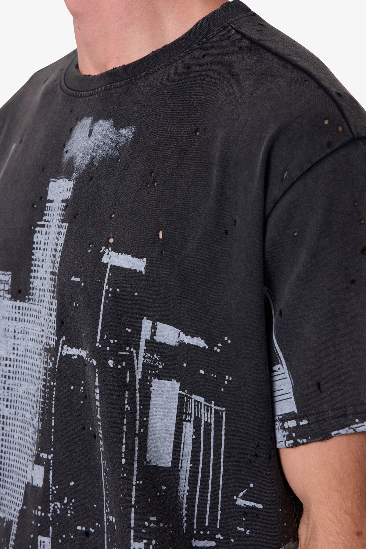 DTLA Distressed Tee - Vintage Black
