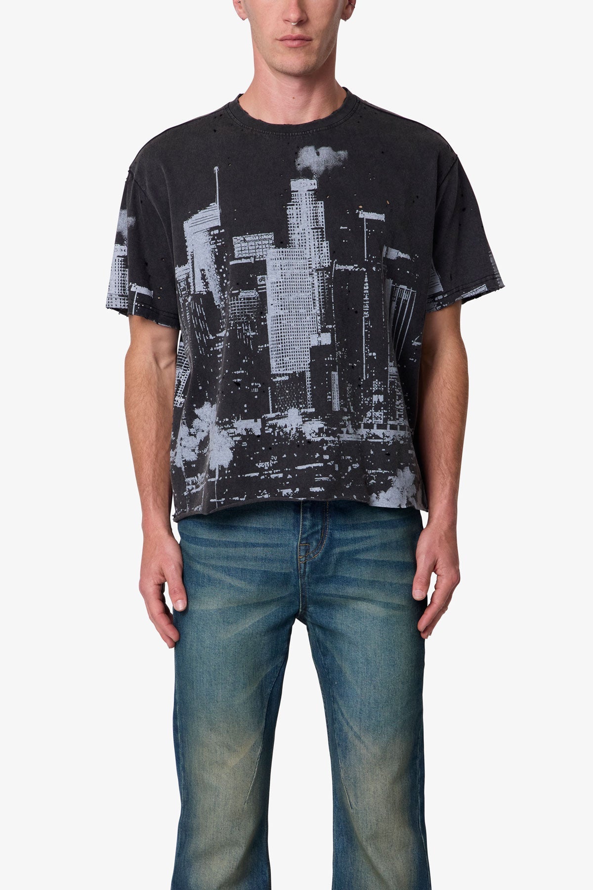 DTLA Distressed Tee - Vintage Black