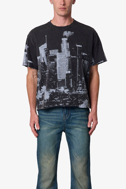 DTLA Distressed Tee - Vintage Black