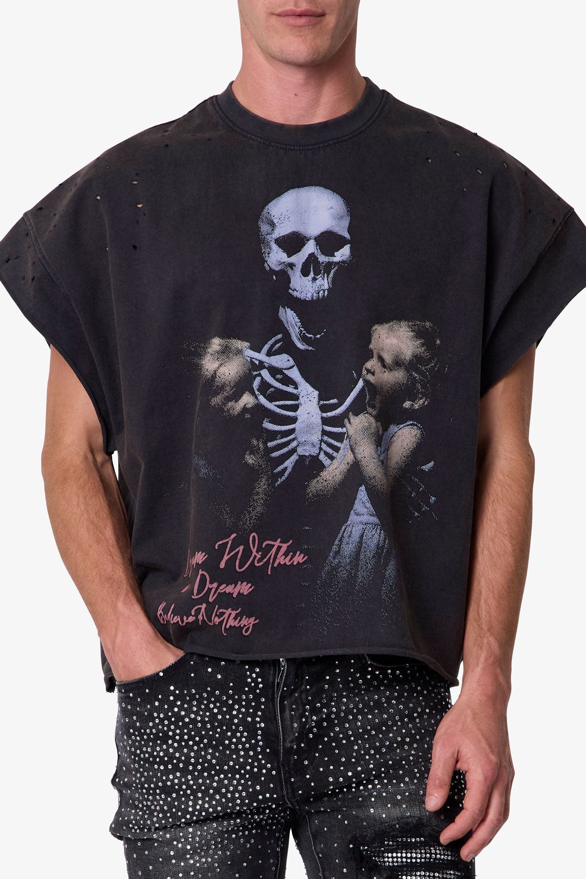 Dream Cut Off Tee - Washed Black