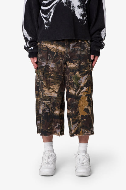 Extra Long Cargo Shorts - Forest Camo