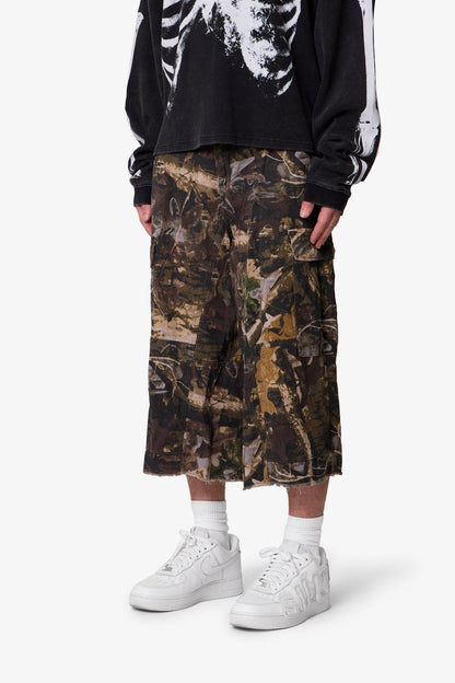 Extra Long Cargo Shorts - Forest Camo