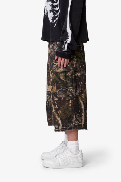 Extra Long Cargo Shorts - Forest Camo