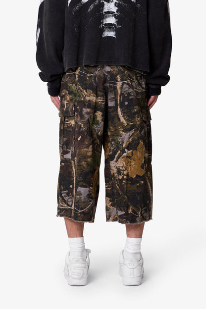 Extra Long Cargo Shorts - Forest Camo