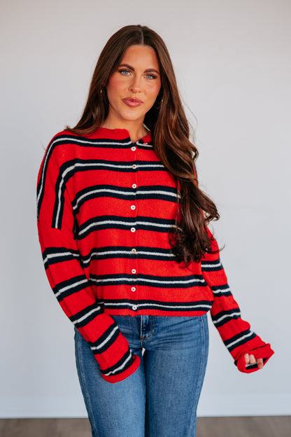 Teddy Striped Cardigan