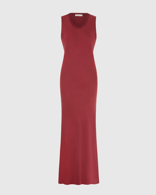 Sabrina Sleeveless Satin Maxi Dress | Dark Cherry