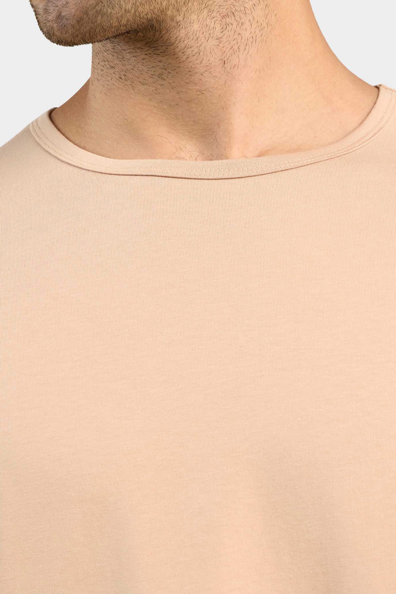 Short Sleeve Curved Hem T-Shirt | Sand