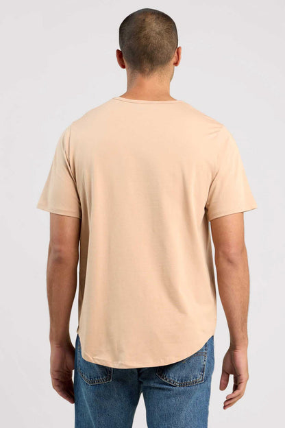 Short Sleeve Curved Hem T-Shirt | Sand