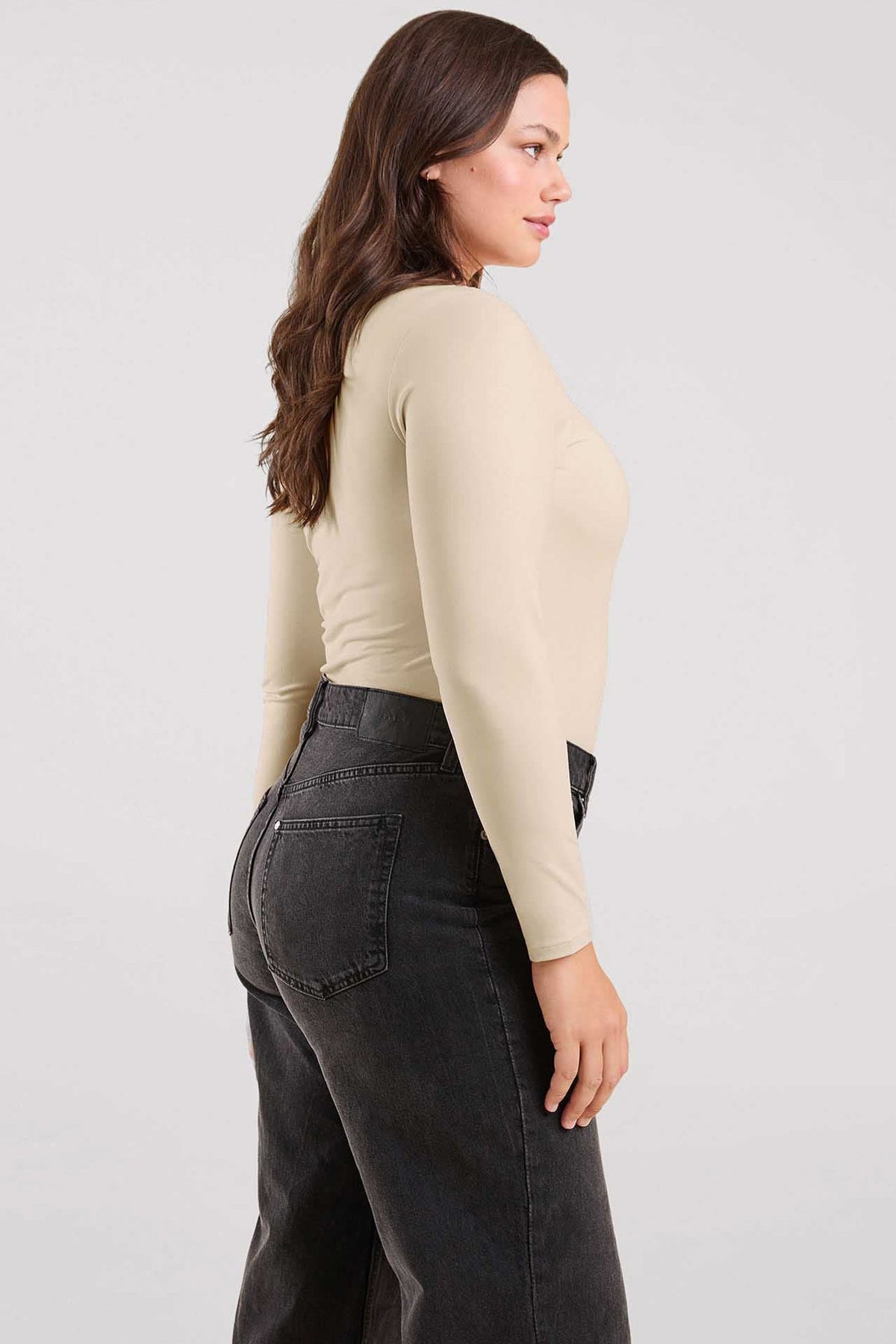 Long Sleeve Crewneck Bodysuit | Bone