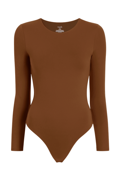 Long Sleeve Crewneck Bodysuit | Chocolate