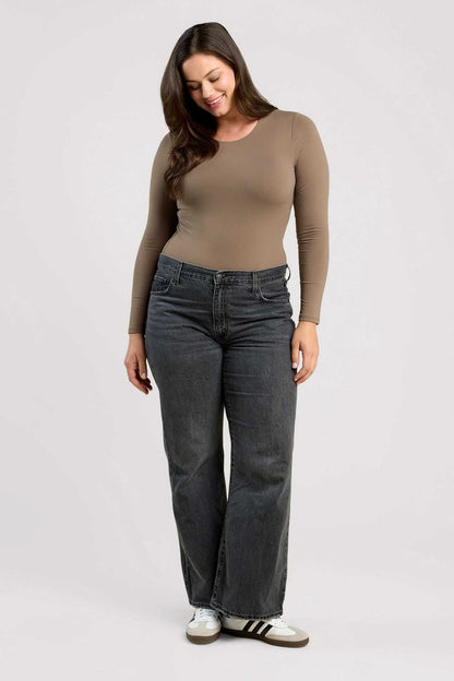 Long Sleeve Crewneck Bodysuit | Mocha