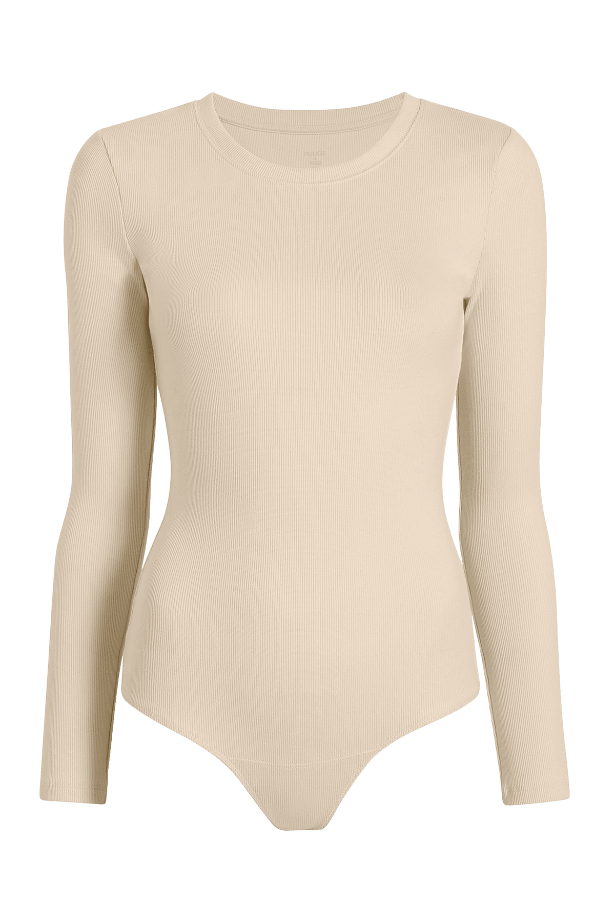 Long Sleeve Ribbed Crewneck Bodysuit | Bone