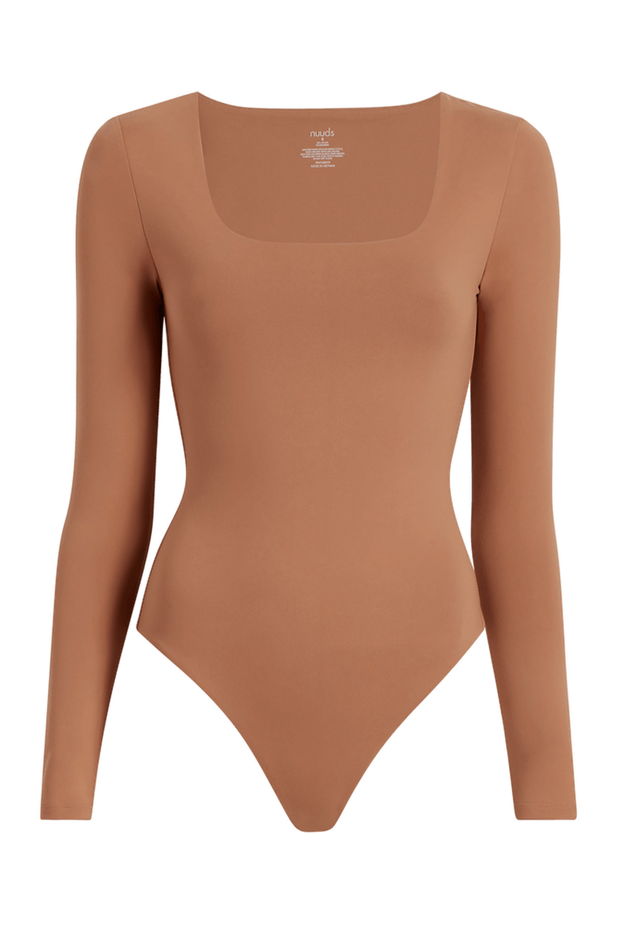 Long Sleeve Square Neck Bodysuit | Clay