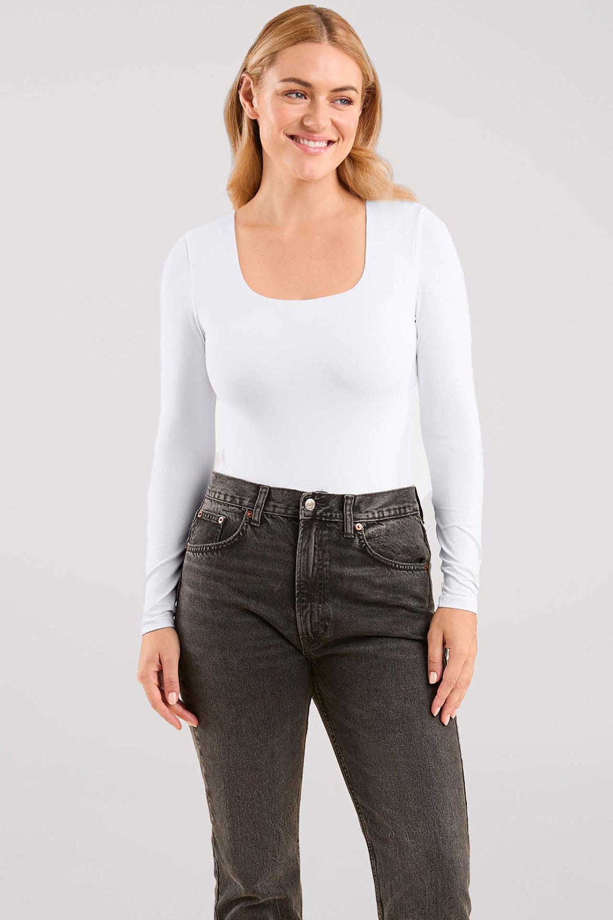 Long Sleeve Square Neck Bodysuit