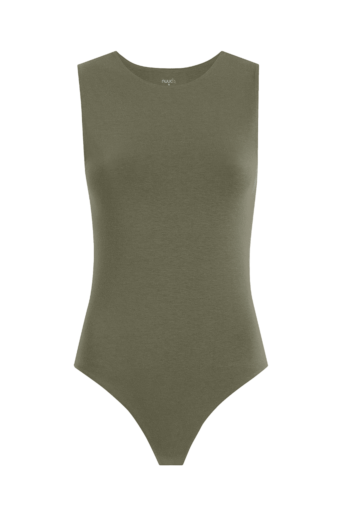 Cotton Stretch Classic Crewneck Tank Bodysuit | Olive