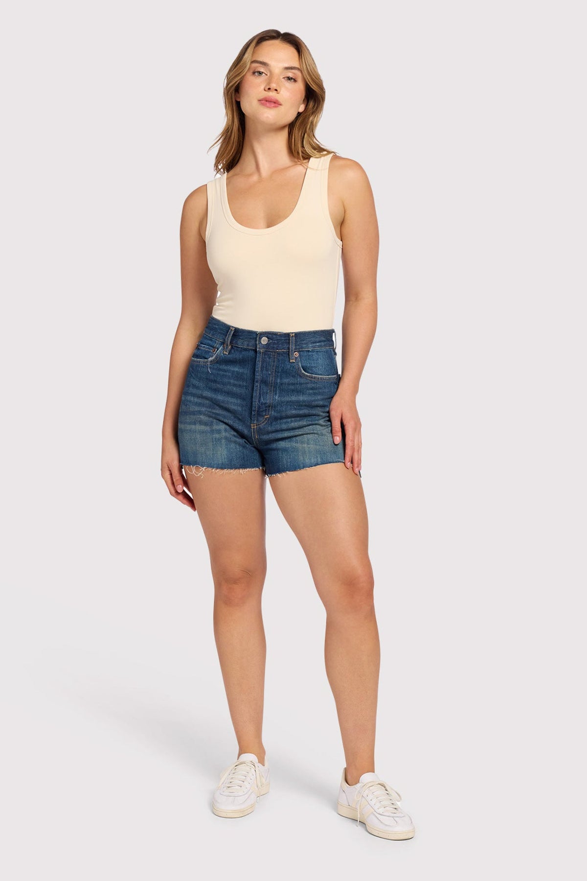 Seamless Scoop Tank Bodysuit | Bone