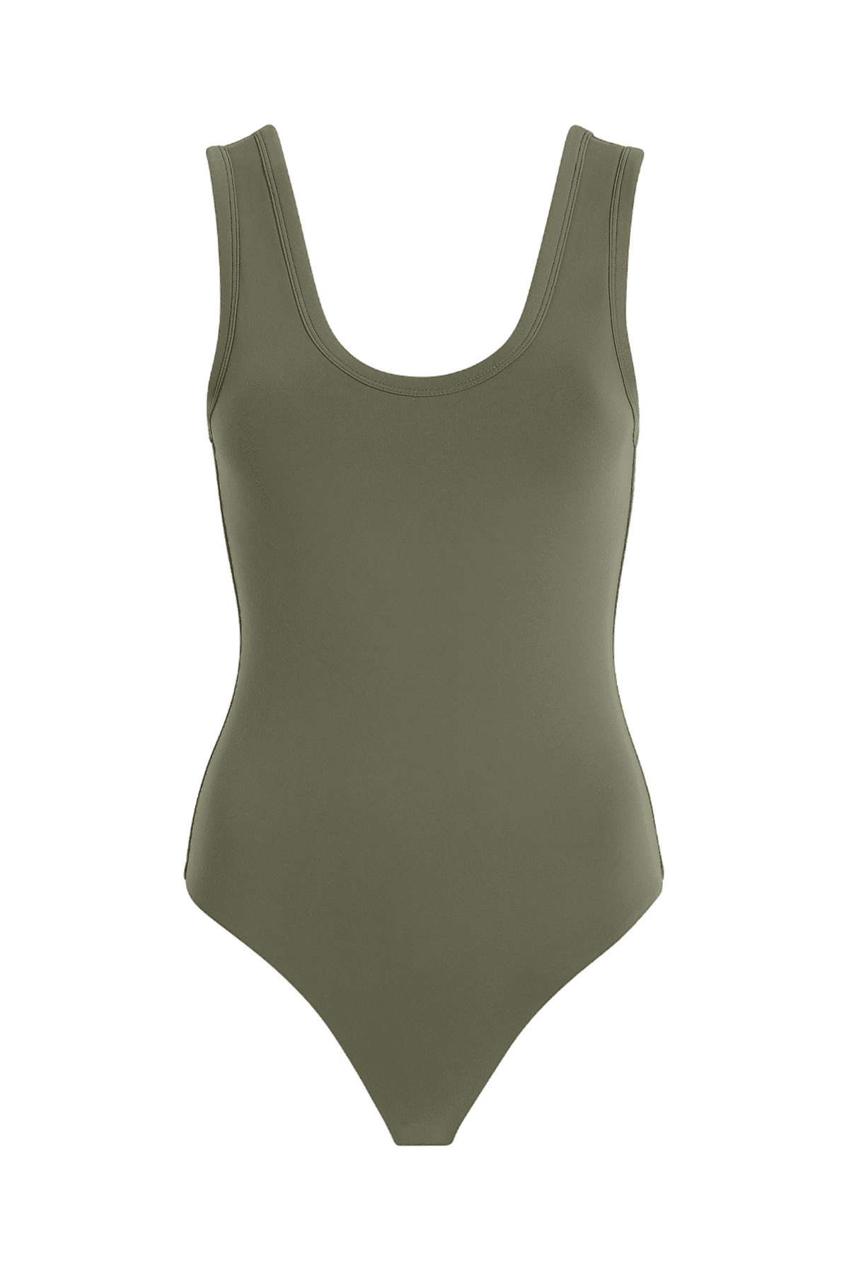 Seamless Scoop Tank Bodysuit | Olive