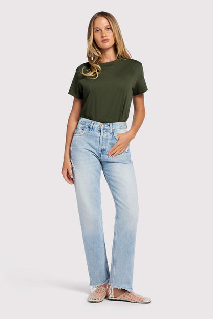 Soft Cotton Everyday T-Shirt Bodysuit | Darkest Olive