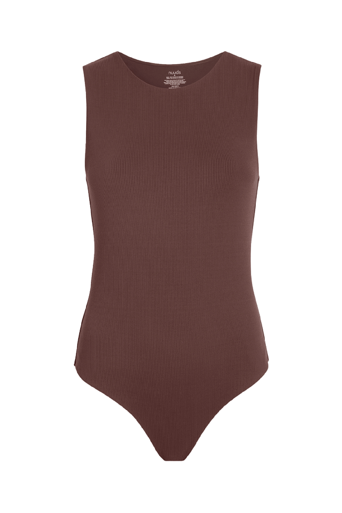 Ribbed Crewneck Tank Bodysuit | Coffee