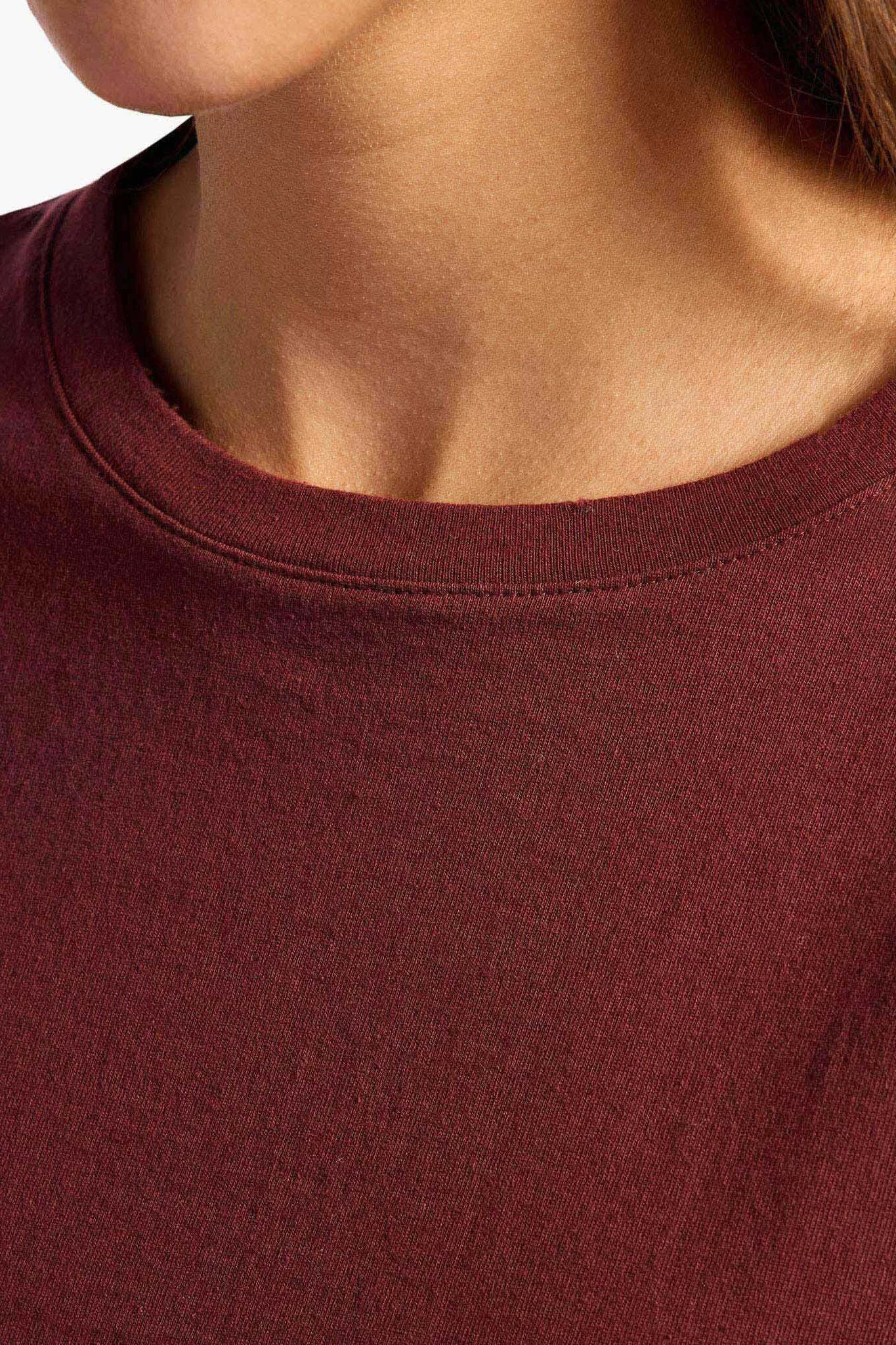Vintage Cotton Long Sleeve Everyday T-Shirt | Black Cherry