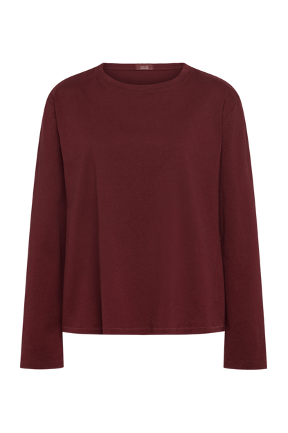 Vintage Cotton Long Sleeve Everyday T-Shirt | Black Cherry
