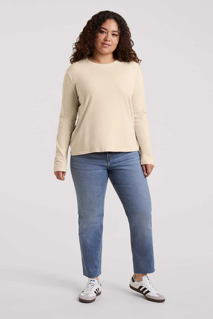 Vintage Cotton Long Sleeve Everyday T-Shirt