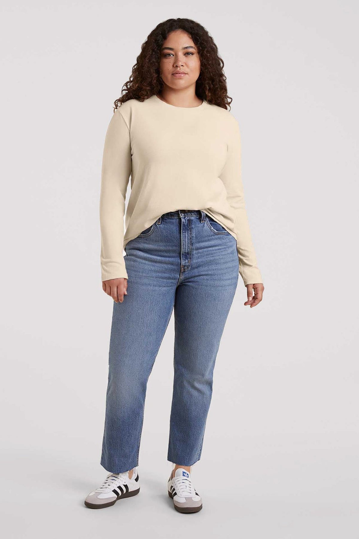Vintage Cotton Long Sleeve Everyday T-Shirt