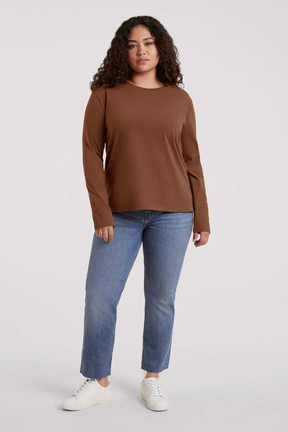 Vintage Cotton Long Sleeve Everyday T-Shirt
