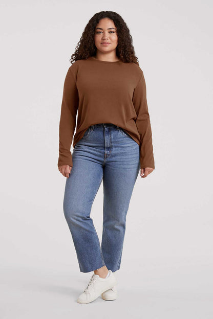 Vintage Cotton Long Sleeve Everyday T-Shirt