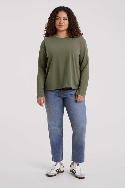 Vintage Cotton Long Sleeve Everyday T-Shirt