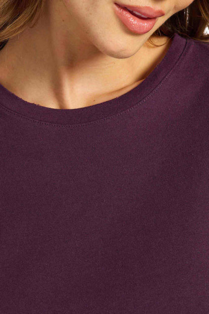 Vintage Cotton Long Sleeve Everyday T-Shirt | Plum