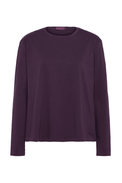 Vintage Cotton Long Sleeve Everyday T-Shirt | Plum