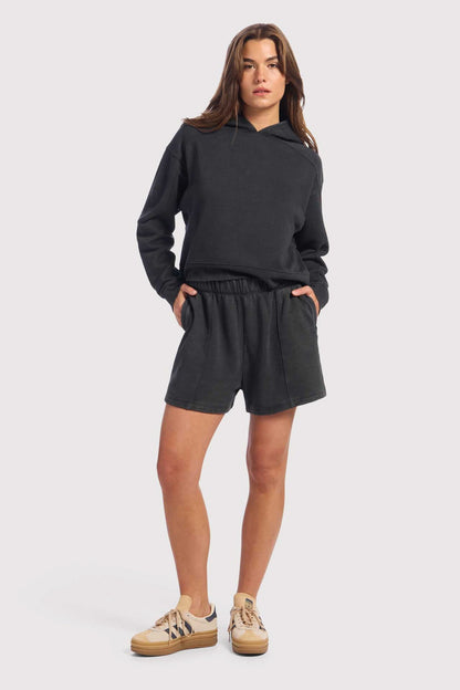 Vintage Fleece Seamed Short | Washed Black
