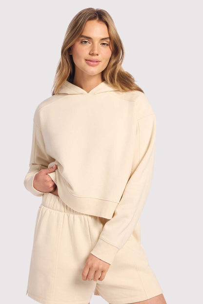 Vintage Fleece Cropped Hoodie | Washed Bone