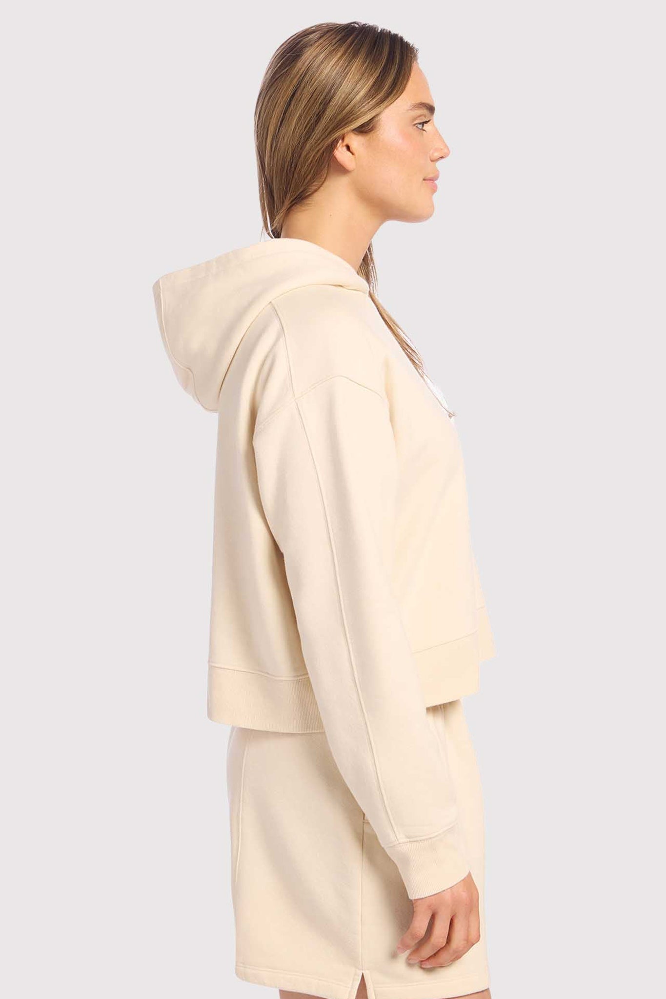Vintage Fleece Cropped Hoodie | Washed Bone