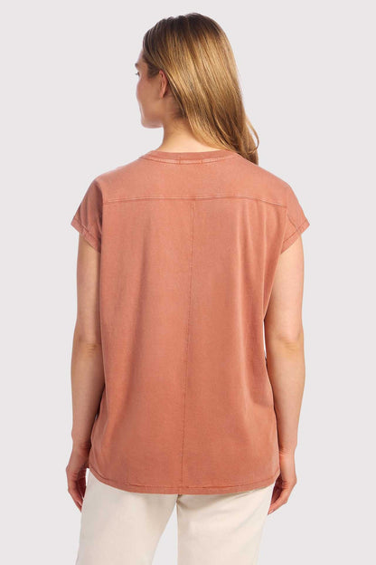 Soft Cotton Tunic Muscle Tee | Washed Clay