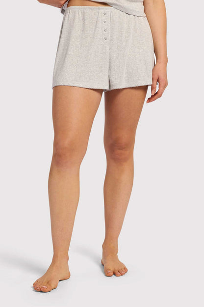 Heart Pointelle Pajama Cheeky Short | Heather Grey