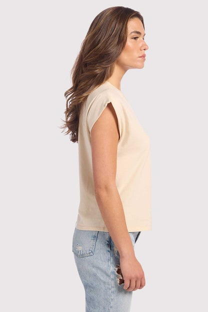 Soft Cotton V-Neck Muscle Tee | Bone
