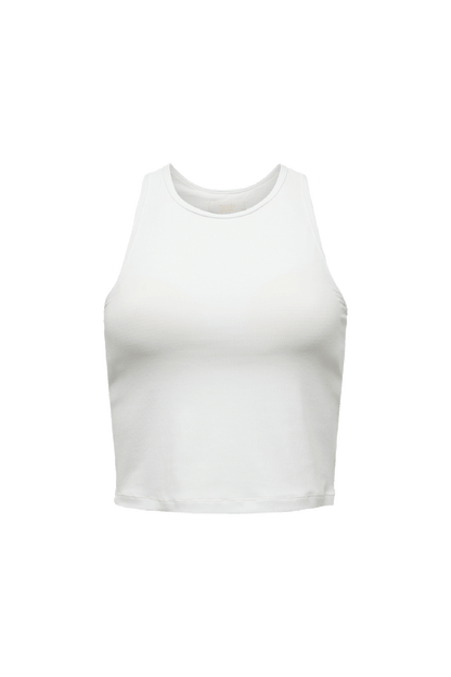 Sporty Rib Racer Tank | White